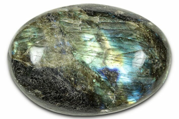Flashy, Polished Labradorite Palm Stone - Madagascar #334226